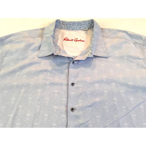 Robert Graham 4XL Blue Shirt Skulls Short Sleeve 4XLarge - Picture 3 of 7